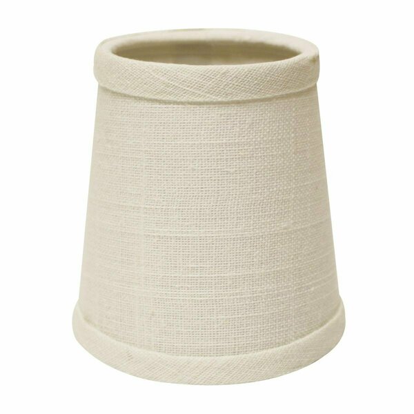 Homeroots 4 in. Off White Chandelier Linen Lampshades, 6PK 470144